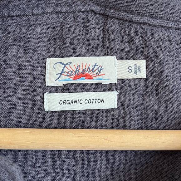 Faherty Dream Cotton Gauze Desmond Blouse Women Shirt Small Gray Organic Cotton - Picture 6 of 8